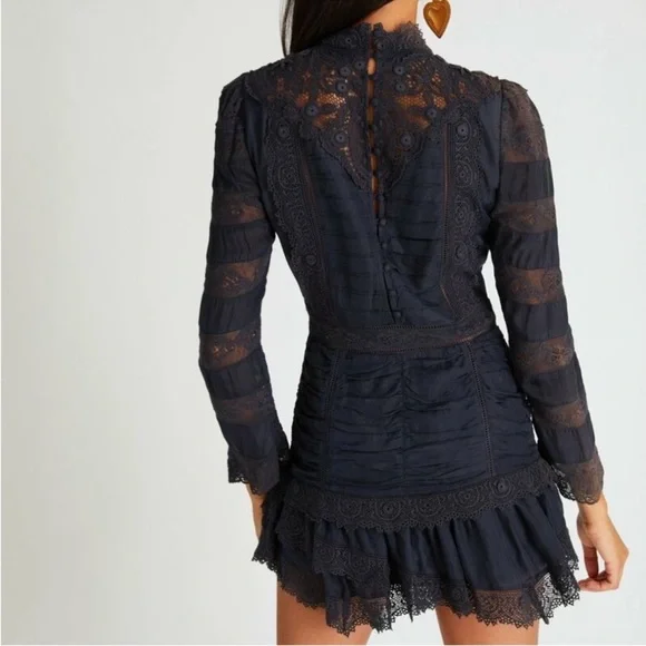 NWT LoveShackFancy Harmon Mini Shirted Lace Dress size 6 - Picture 4 of 10
